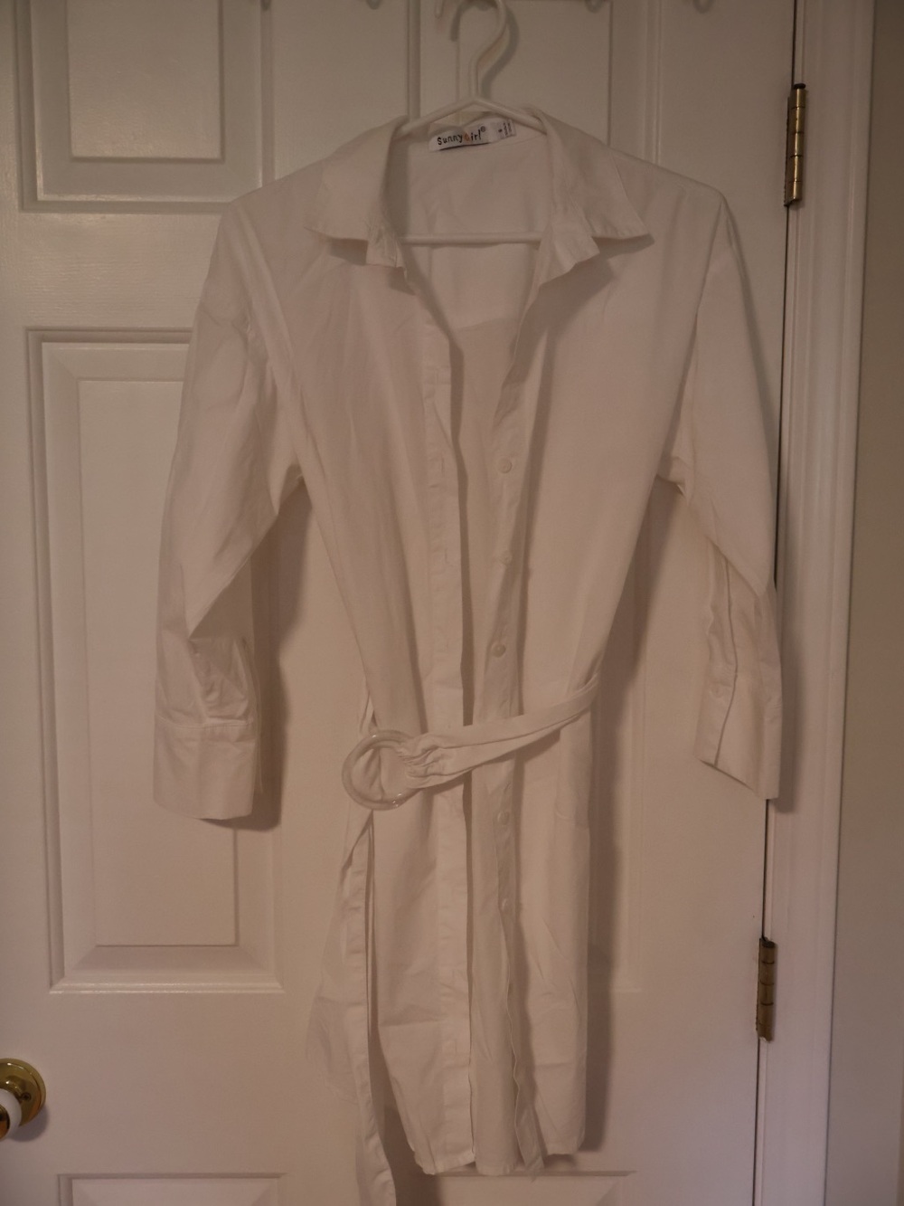 White Shirt Dress with Belt